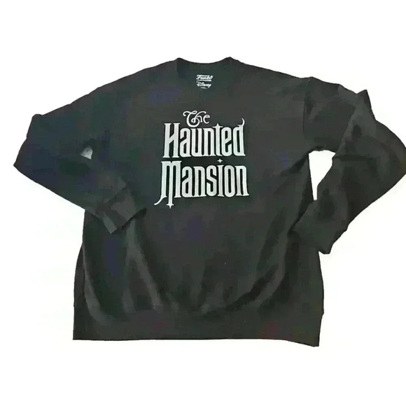 Funko Mens Black And White Disney The Haunted Mansion Title Crewneck S - Picture 2 of 7